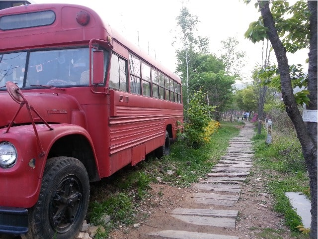 ヘイリの赤いバス